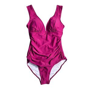 NWOT | Magenta Tummy Control One-Piece Swimsuit | Ruched | Small